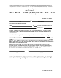 Document preview: RUS Form 792B Certificate of Contractor and Indemnity Agreement (Line Extensions)