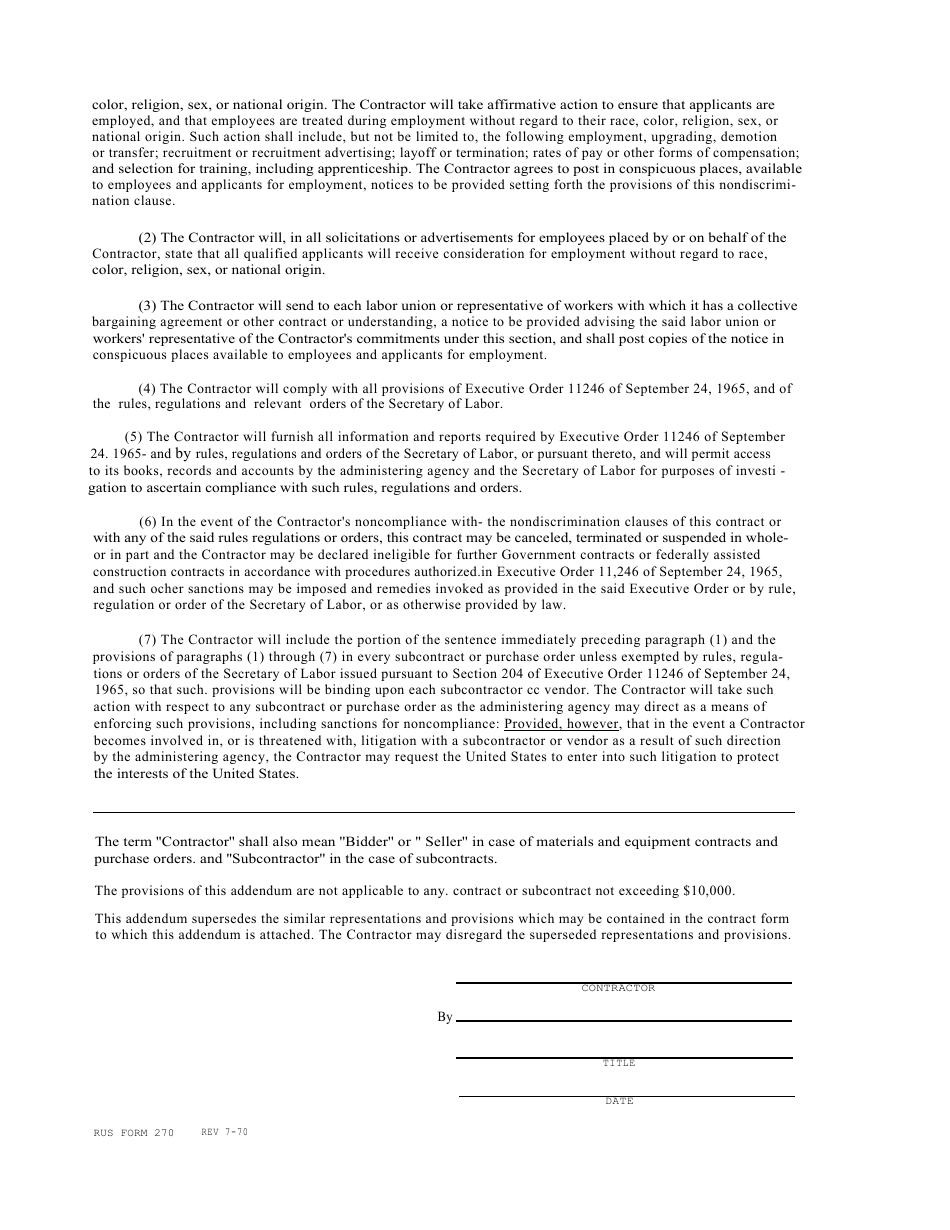 RUS Form 270 - Fill Out, Sign Online and Download Printable PDF ...