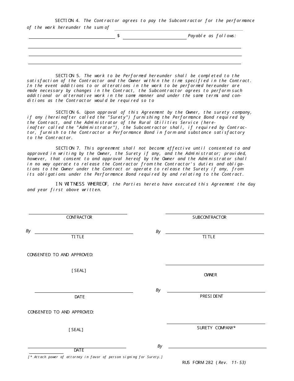 RUS Form 282 - Fill Out, Sign Online and Download Fillable PDF ...