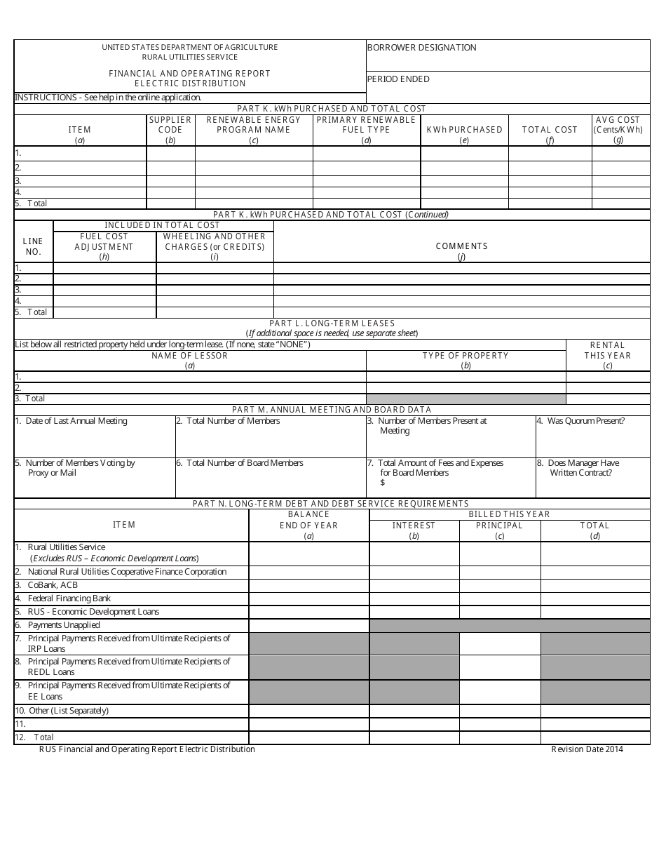 Financial and Operating Report - Electric Distribution, Page 6
