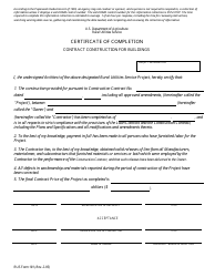 RUS Form 181 &quot;Certificate of Completion - Contract Construction for Buildings&quot;