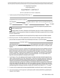 RUS Form 198 Equipment Contract
