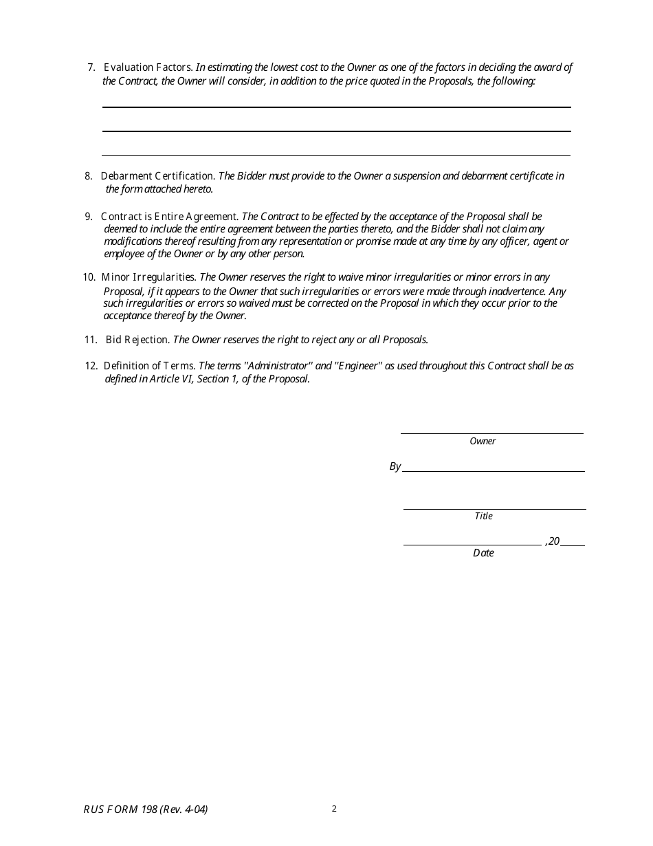 RUS Form 198 - Fill Out, Sign Online and Download Fillable PDF ...