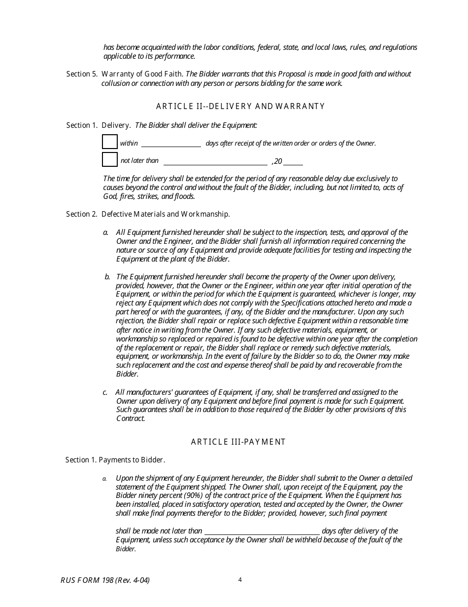 RUS Form 198 - Fill Out, Sign Online and Download Fillable PDF ...