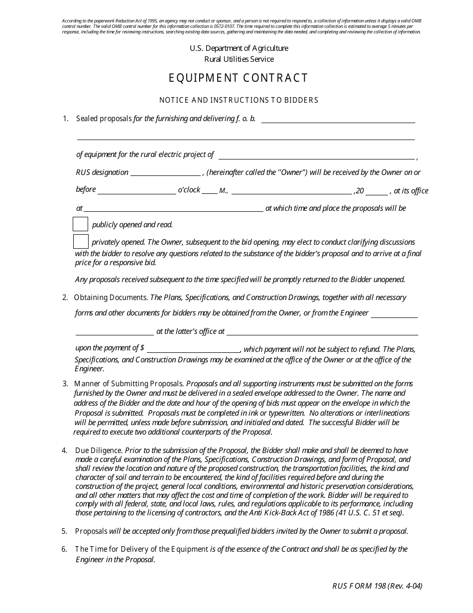 RUS Form 198 - Fill Out, Sign Online and Download Fillable PDF ...