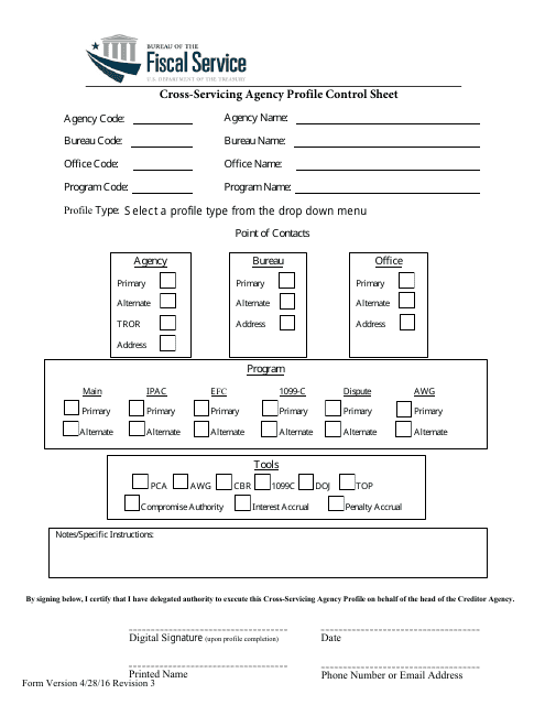 Cross-servicing Agency Profile Form