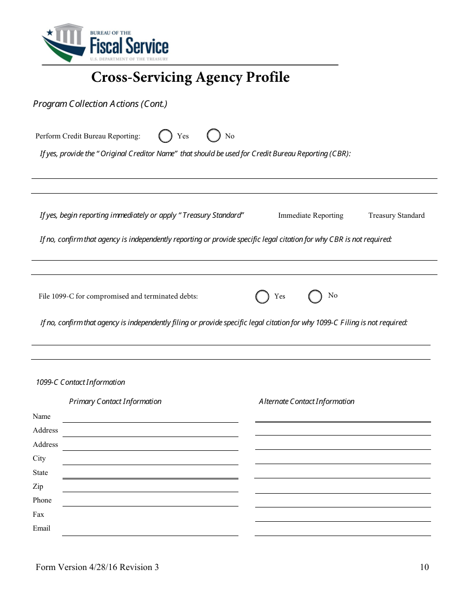 Cross-servicing Agency Profile Form, Page 11