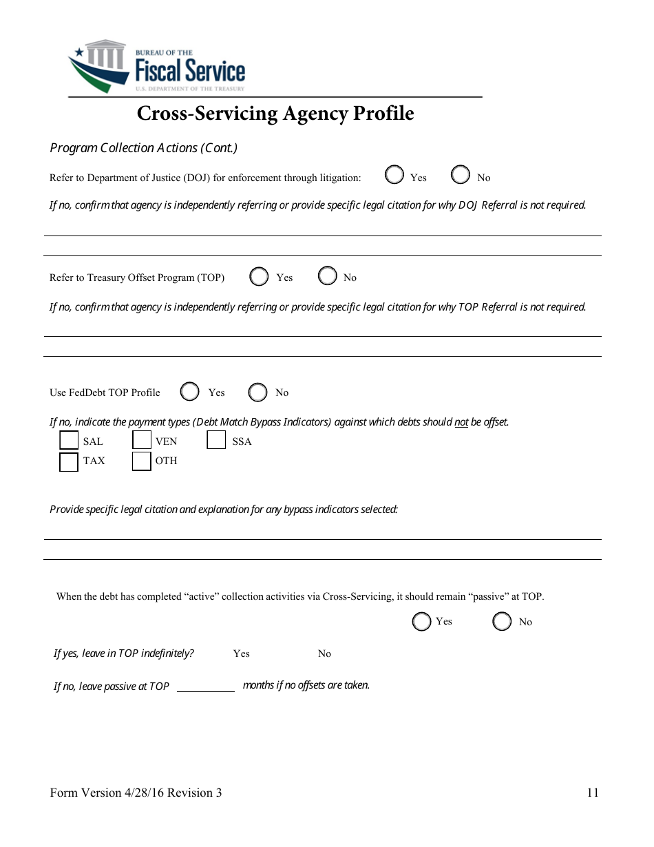 Cross-servicing Agency Profile Form, Page 12