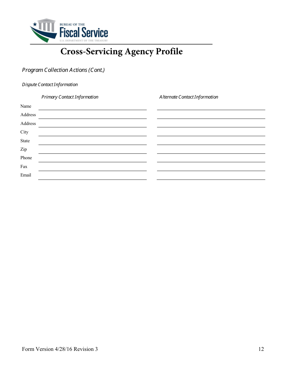Cross-servicing Agency Profile Form, Page 13