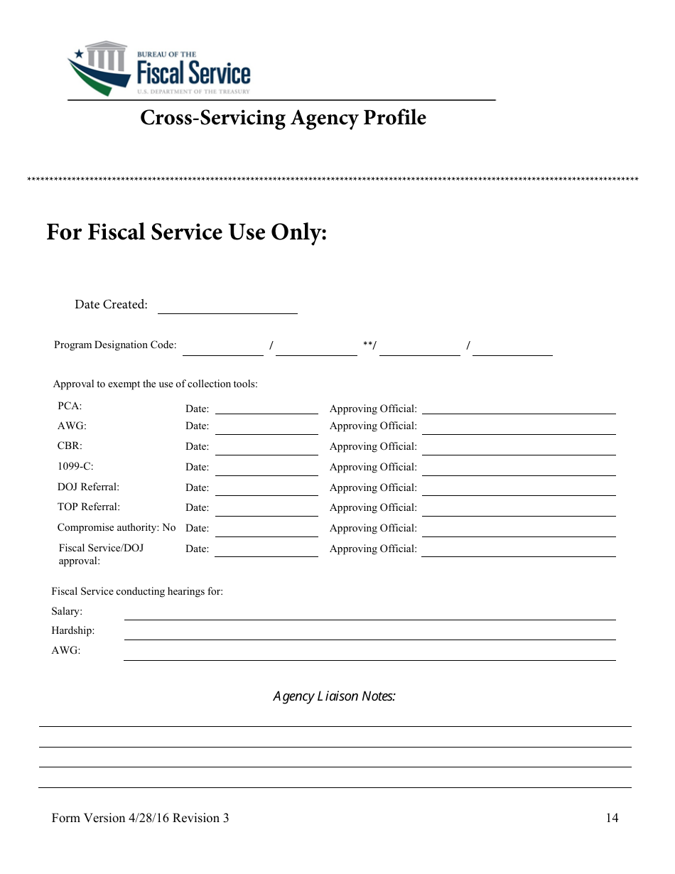 Cross-servicing Agency Profile Form, Page 15