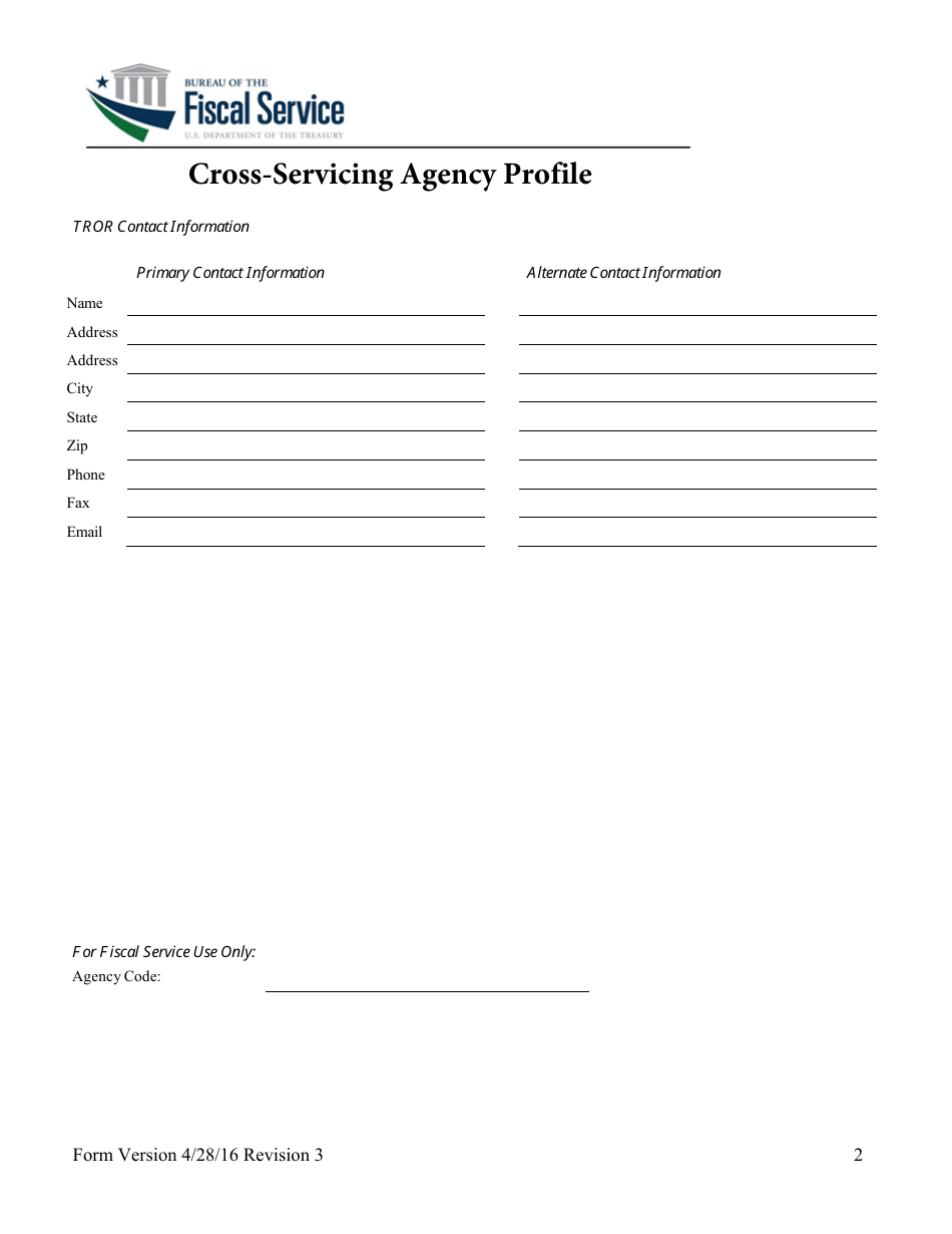 Cross-servicing Agency Profile Form, Page 3