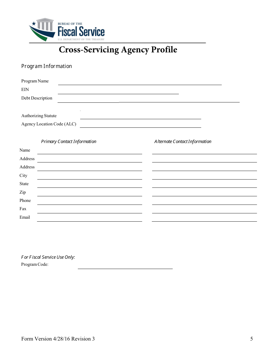 Cross-servicing Agency Profile Form, Page 6