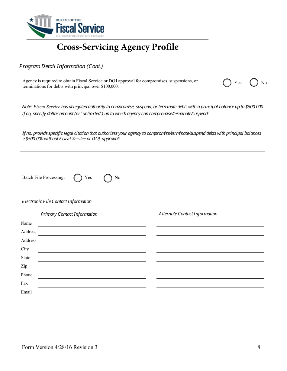 Cross-servicing Agency Profile Form, Page 9