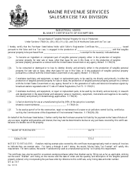 Form ST-A-117 &quot;Industrial Users Blanket Certificate of Exemption&quot; - Maine