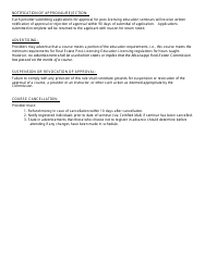 Mrec Post-licensing Course Application Form - Mississippi, Page 4