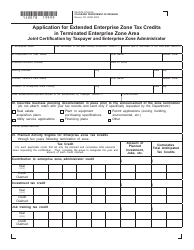 Form DR0078 Application for Extended Enterprise Zone Tax Credits in Terminated Enterprise Zone Area - Joint Certification by Taxpayer and Enterprise Zone Administrator - Colorado