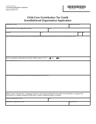 Document preview: Form DR1319 Child Care Contribution Tax Credit Grandfathered Organization Application - Colorado