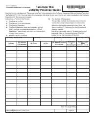 Document preview: Form DR7011 Passenger Mile Detail by Passenger Buses - Colorado