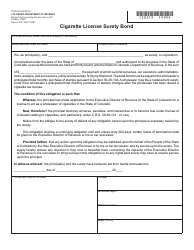Document preview: Form DR0219 Cigarette License Surety Bond - Colorado