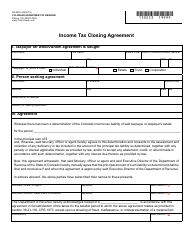 Document preview: Form DR0253 Income Tax Closing Agreement - Colorado