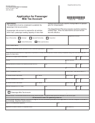 Document preview: Form DR0278 Application for Passenger Mile Tax Account - Colorado