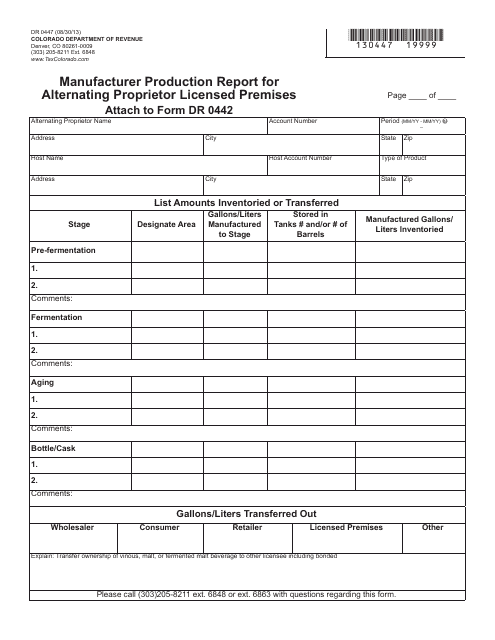 Form DR0447  Printable Pdf