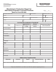 Form DR0447 Manufacturer Production Report for Alternating Proprietor Licensed Premises - Colorado
