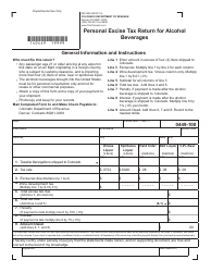 Document preview: Form DR0449 Personal Excise Tax Return for Alcohol Beverages - Colorado