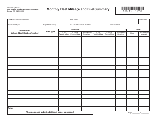 Document preview: Form DR0734 Monthly Fleet Mileage and Fuel Summary - Colorado