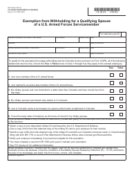 Document preview: Form DR1059 Exemption From Withholding for a Qualifying Spouse of a U.S. Armed Forces Servicemember - Colorado