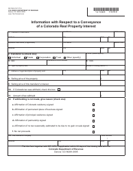 Form DR1083 Information With Respect to a Conveyance of a Colorado Real Property Interest - Colorado