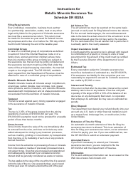 Form DR0020A Colorado Metallic Minerals Severance Tax Return - Colorado, Page 3