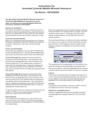 Form DR0020AX Amended Colorado Metallic Minerals Severance Tax Return - Colorado, Page 3