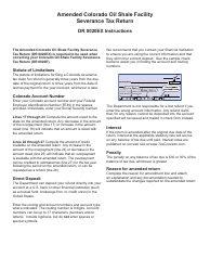 Form DR0020EX Amended Colorado Oil Shale Facility Severance Tax Return - Colorado, Page 3