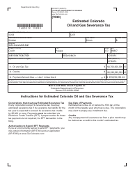 Document preview: Form DR0021P Estimated Colorado Oil and Gas Severance Tax - Colorado