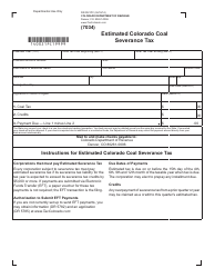 Document preview: Form DR0021PC Estimated Colorado Coal Severance Tax - Colorado
