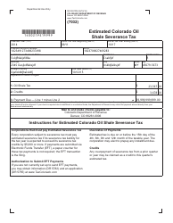 Document preview: Form DR0021PE Estimated Colorado Oil Shale Severance Tax - Colorado