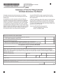 Document preview: Form DR0021SE Extension of Time for Filing Colorado Oil Shale Severance Tax Return - Colorado