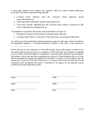 Louisiana Residential Agreement to Buy or Sell - New Construction Addendum - Louisiana, Page 2