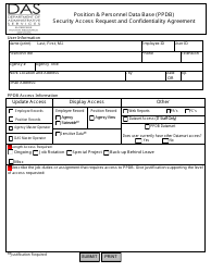 Position &amp; Personnel Data Base (Ppdb) Security Access Request and Confidentiality Agreement Form - Oregon