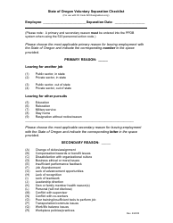 Document preview: Voluntary Separation Checklist - Oregon