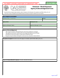 Document preview: Work Request & Agency Acknowledgement Form - Datamart - Oregon