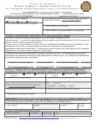 Form SFMS ACH-1 Direct Deposit Authorization Form - Oregon