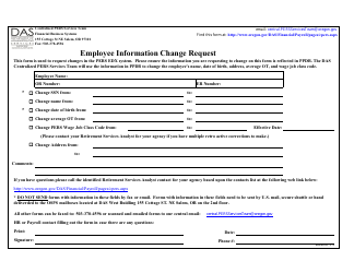 Document preview: Employee Information Change Request Form - Oregon