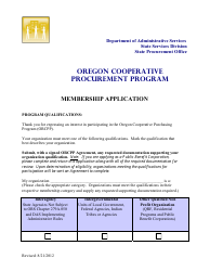 Document preview: Membership Application Form - Oregon Cooperative Procurement Program (Orcpp) - Oregon