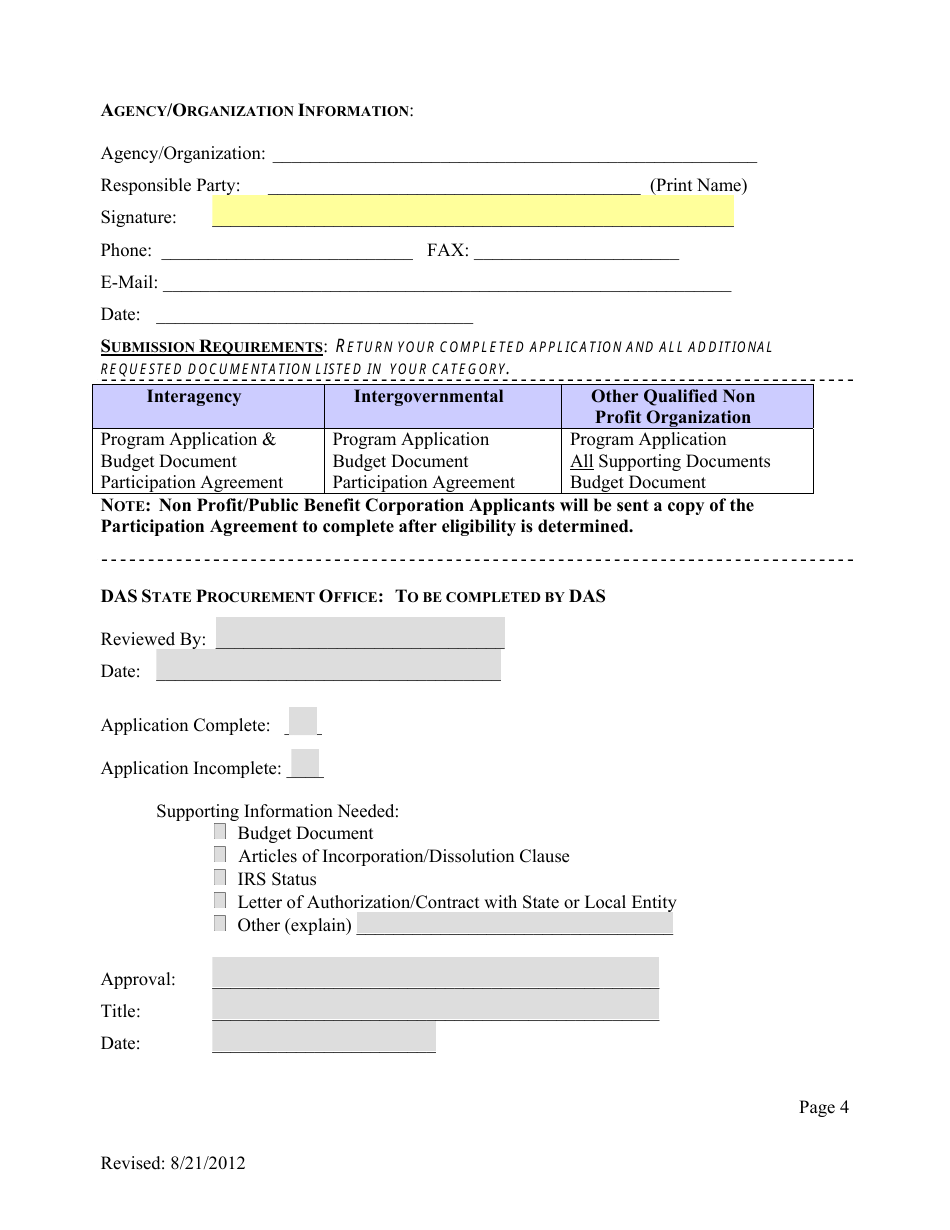 Membership Application Form - Oregon Cooperative Procurement Program (Orcpp) - Oregon, Page 4