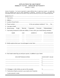 Document preview: Application for Abatement Inability to Pay - Hardship or Poverty - Maine