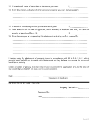 Application for Abatement Inability to Pay - Hardship or Poverty - Maine, Page 2