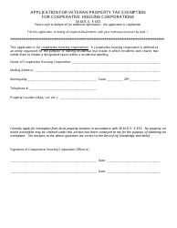 Form PTF653-2C &quot;Application for Veteran Property Tax Exemption for Cooperative Housing Corporations&quot; - Maine