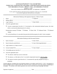 Document preview: Form PTF-653-2B Veteran Property Tax Exemption Form for Cooperative Housing Corporation Shareholders for Widowed Spouse, Minor Child, or Widowed Parent - Maine